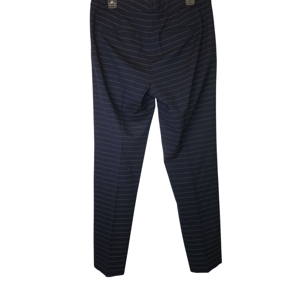 Banana‎ Republic Womens Navy Blue Horizontal Pinstripe Straight Leg Pants Size 8 - Picture 6 of 8